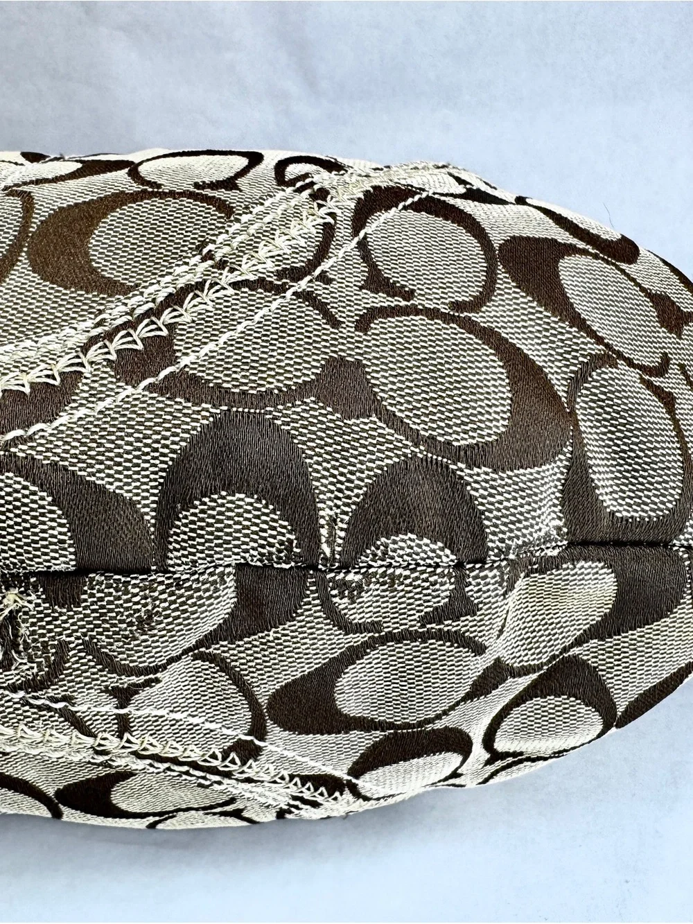 Coach K0668-10601 Signature Jacquard Hobo Shoulder Bag Brown